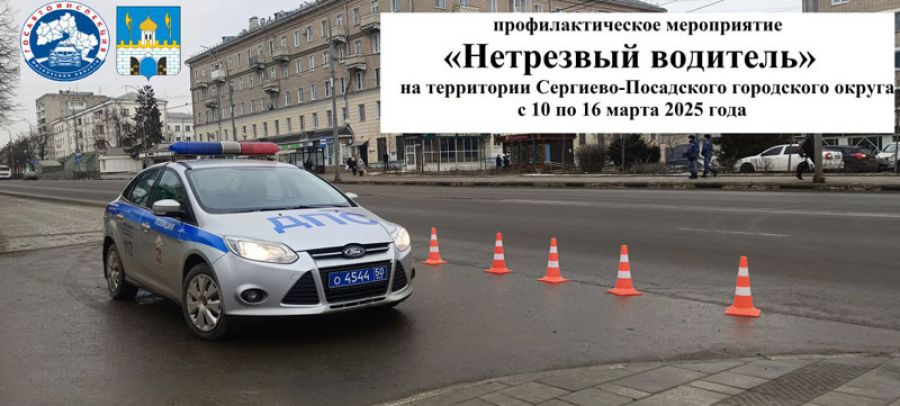 С 10 по 16 марта в Сергиево-Посадском округе проводится профилактическое мероприятие «Нетрезвый водитель»