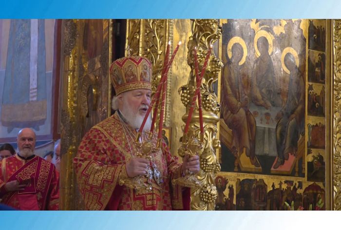 Патриарх Московский и всея Руси Кирилл отслужил праздничную литургию в Лавре