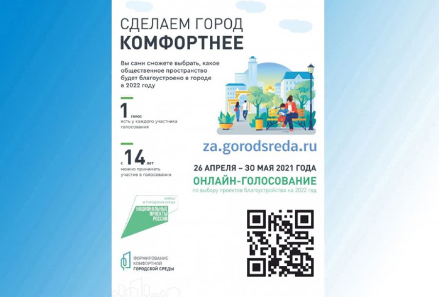 До начала голосования за благоустройство общественных территорий осталось 14 дней