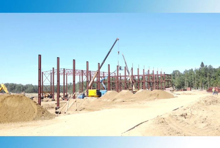 На стройплощадке мусороперерабатывающего комплекса в Сахарово