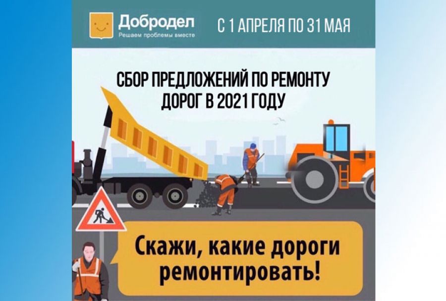 Сбор предложений по ремонту дорог на 2021 год идёт на портале «Добродел»